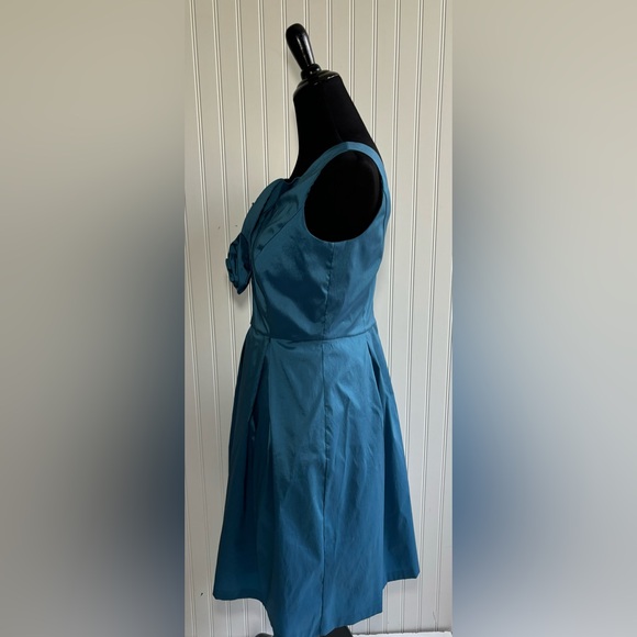 J Taylor Dress Sleeveless Dress Cocktail Bridesmaid Peacock Blue Lined Size 6 - Picture 5 of 16